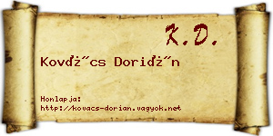 Kovács Dorián névjegykártya