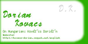 dorian kovacs business card
